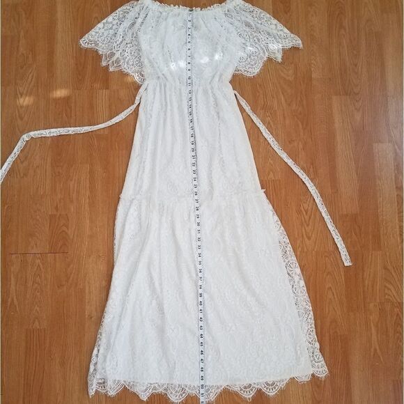 Charles Henry Lace Popover Maxi Dress sz Small - Picture 6 of 8